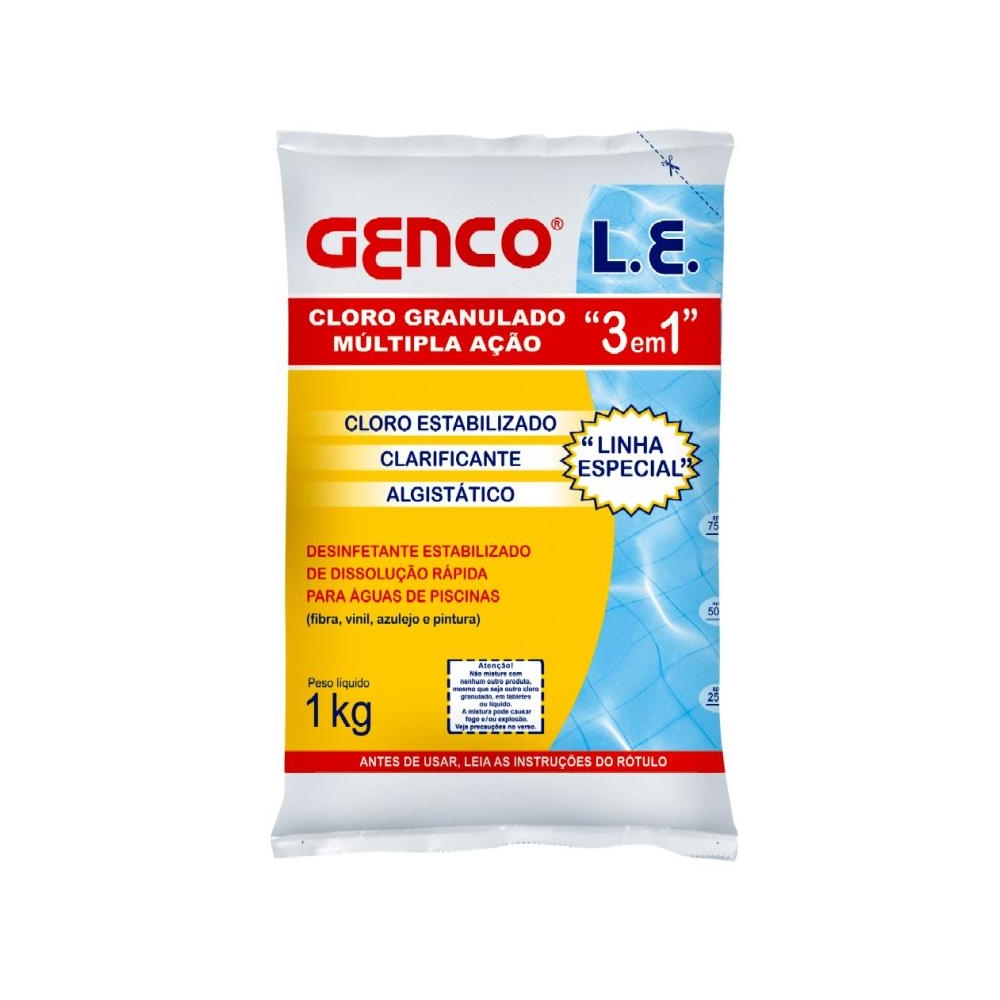 Cloro Multipla Ação 3x1 L.E. 1,0kg Genco