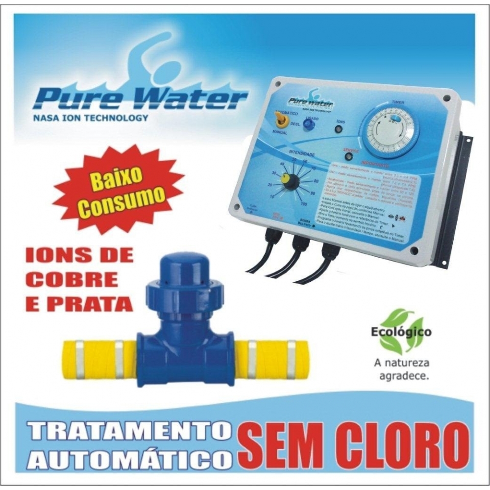 Ionizador PURE WATER PWZ  35AG+ p/ piscinas até 35M3