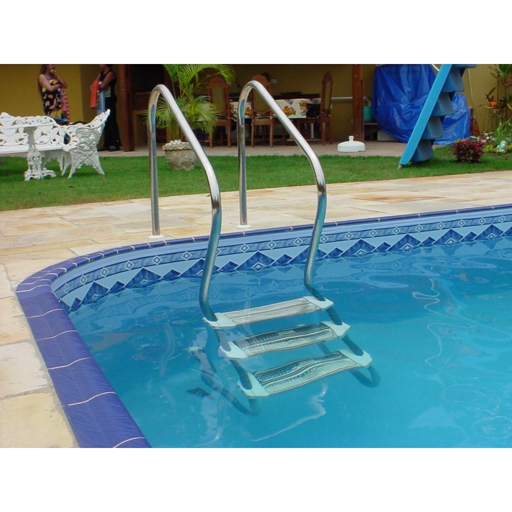Escada Confort  2Pol 3 Degraus Inox Sodramar