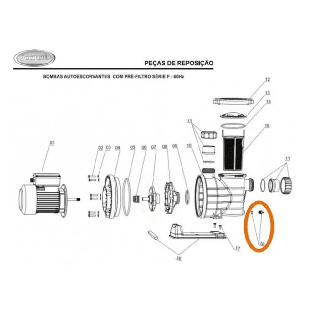 CJ PLUG DRENAGEM BOMBA F JACUZZI