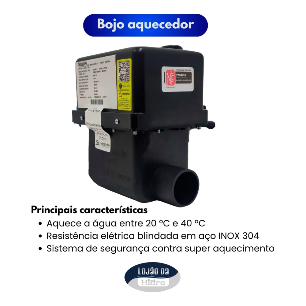 AQUECEDOR BANHEIRA 8.000W SANSPRAY 3FUNÇÕES 220V
