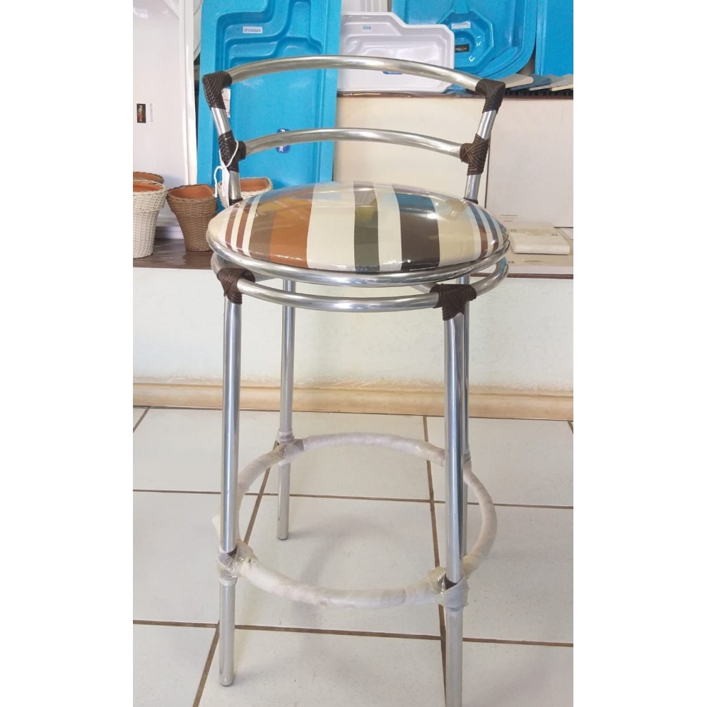 ARTMOVEIS BANQUETA ALTA 14C GIRATÓRIA ALUMINIO C/ ACQUA BLOCK