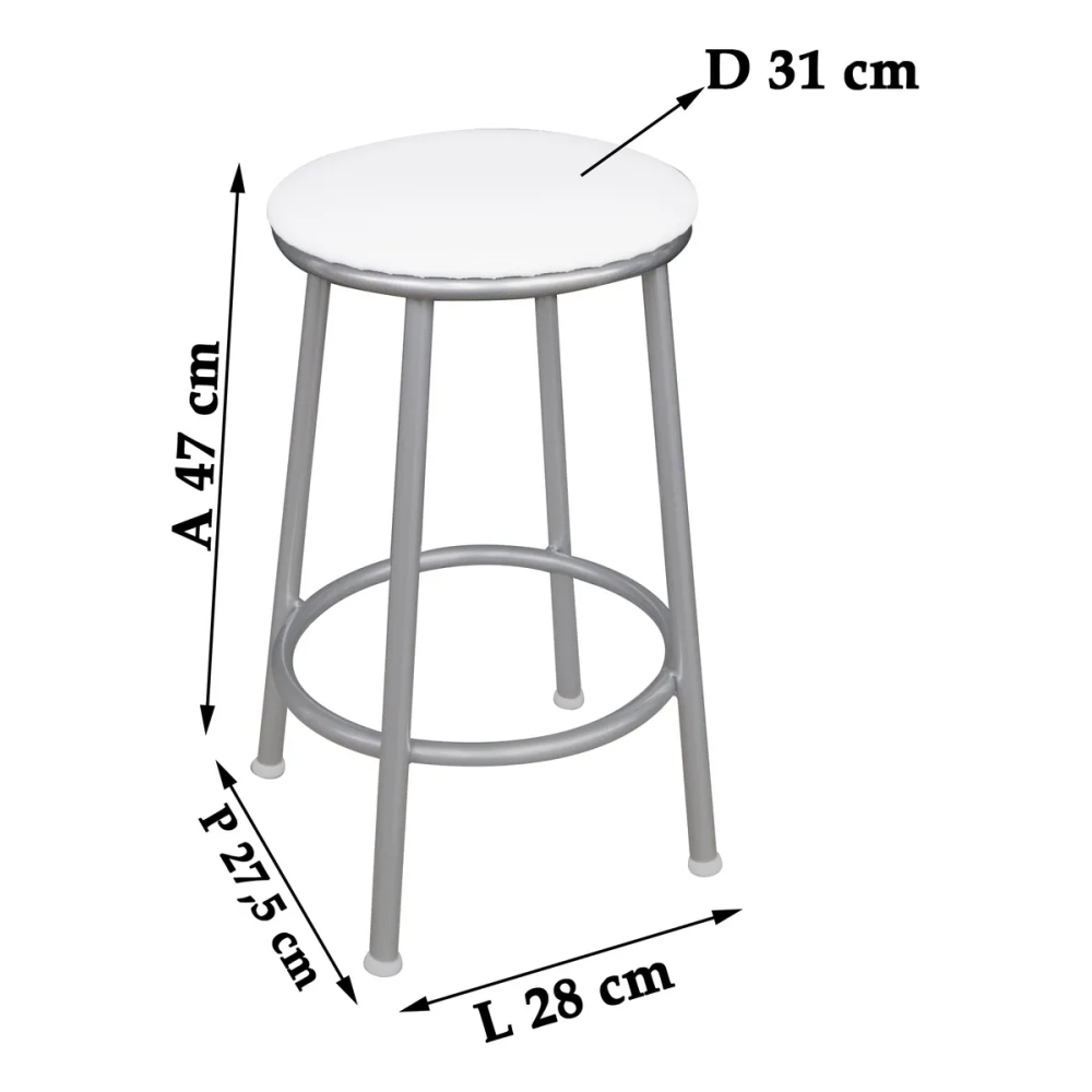 BANQUETA METALNEW 47CM PINTADA SEM ENCOSTO ASSENTO LARANJA