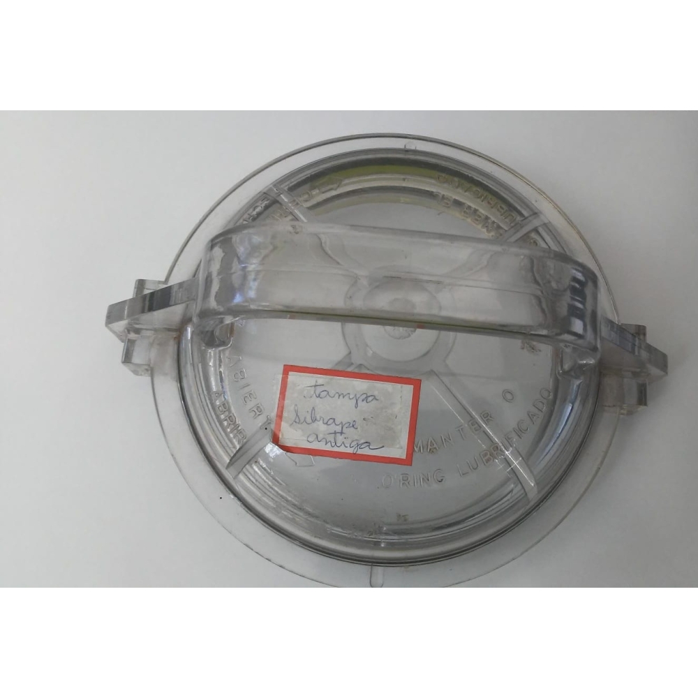 TAMPA PRE FILTRO BOMBA ACRILICA COM TRAVAS MOD. ANTIGO