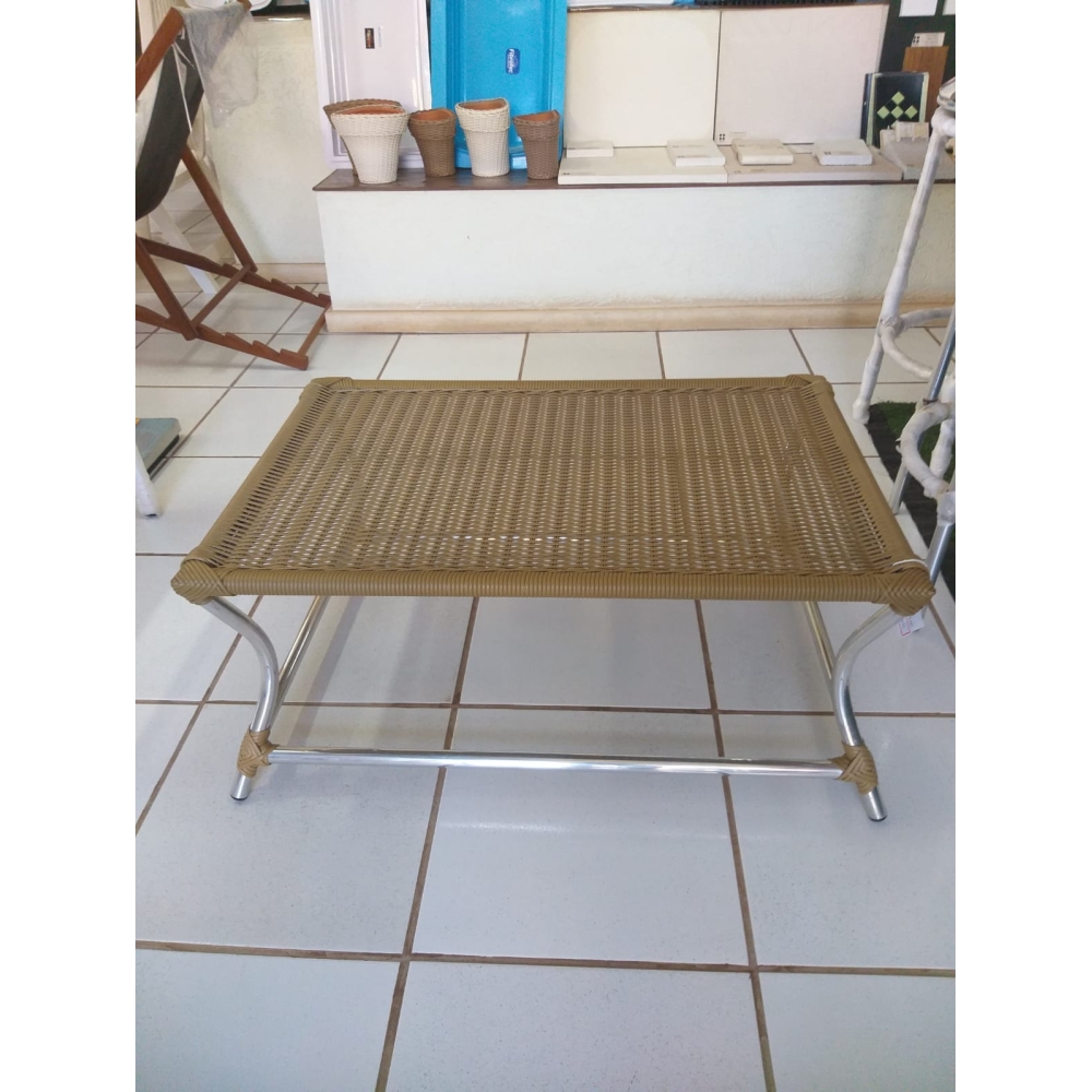 MESA CENTRO MALIBU 1T ALUMINIO C/ FIBRA SINTETICA BRISA