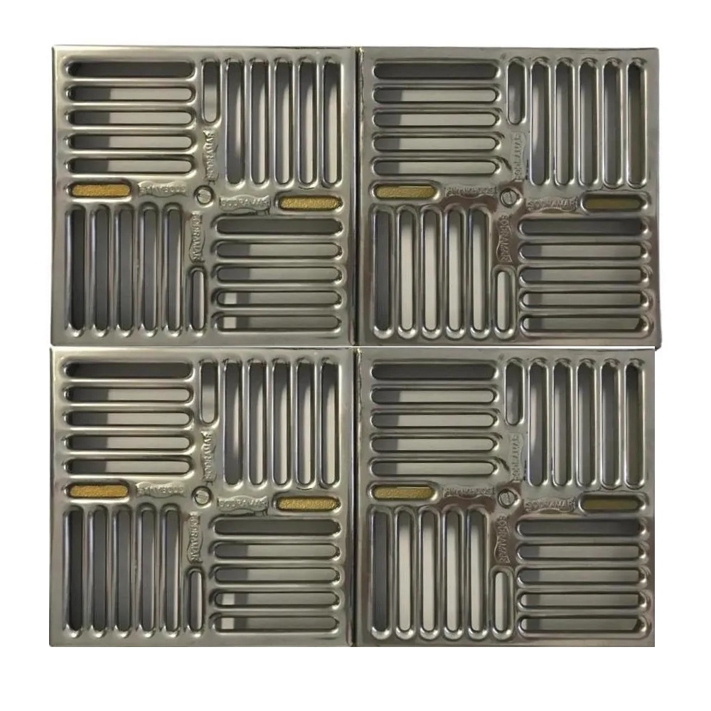 RALO GRADE DE FUNDO 30x30 LATÃO C/ TAMPA INOX SODRAMAR