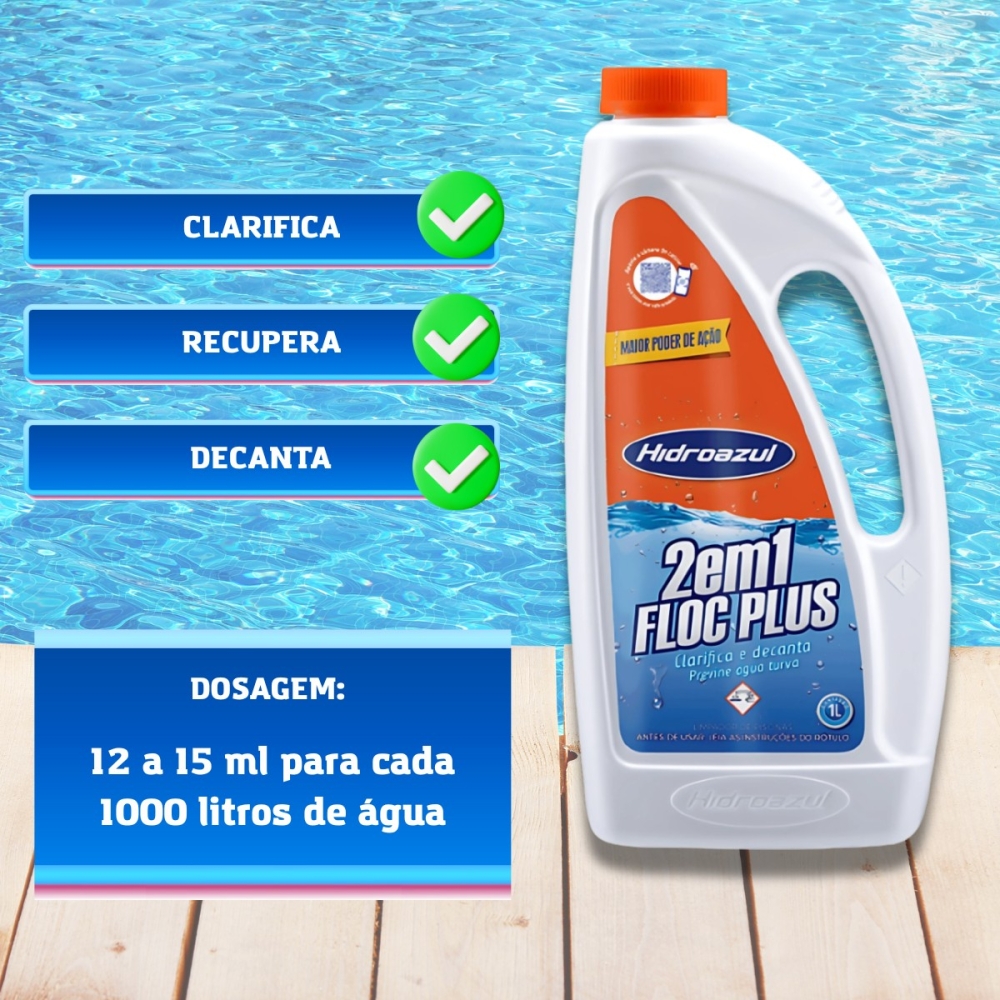 CLARIFICANTE FLOC PLUS 1L 2X1 DECANTADOR HIDROAZUL