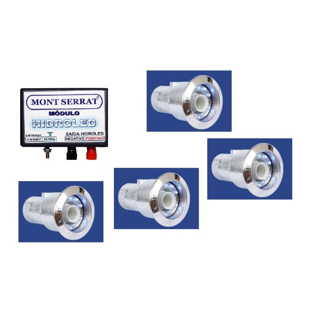 KIT HIDROLED AZUL C/ 04UN 4,5W L/R 32 + MODULO GRATIS MONTSERRAT