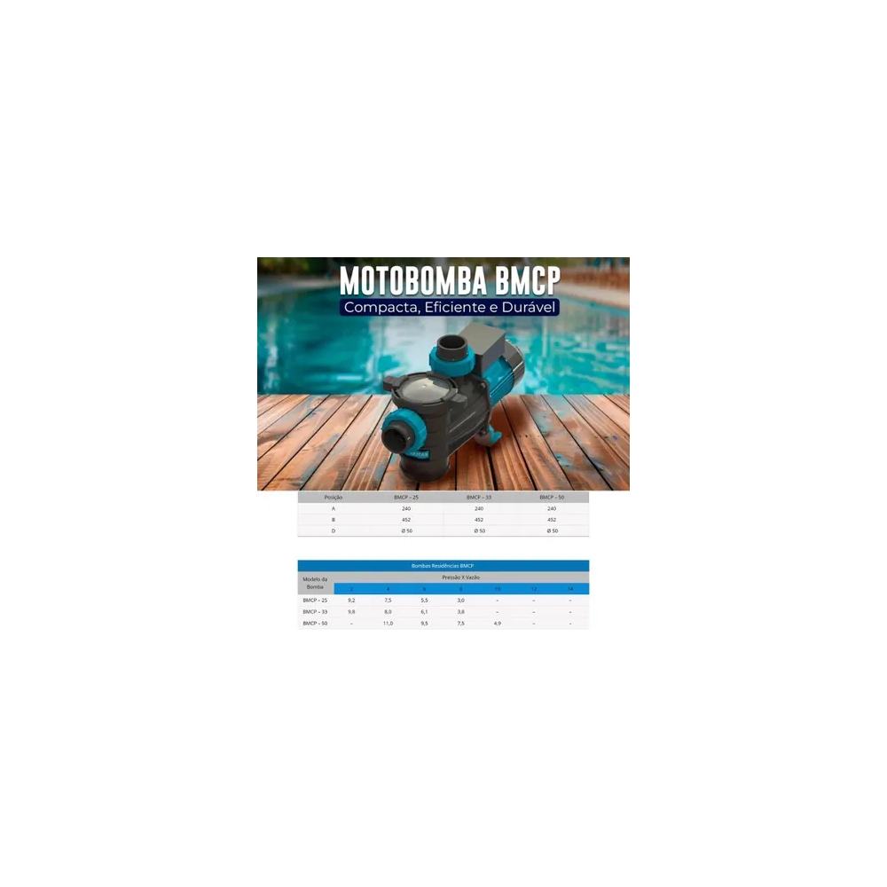 MILLENIUM BOMBA BMCP 25 220V 60HZ 1/4 CV SODRAMAR