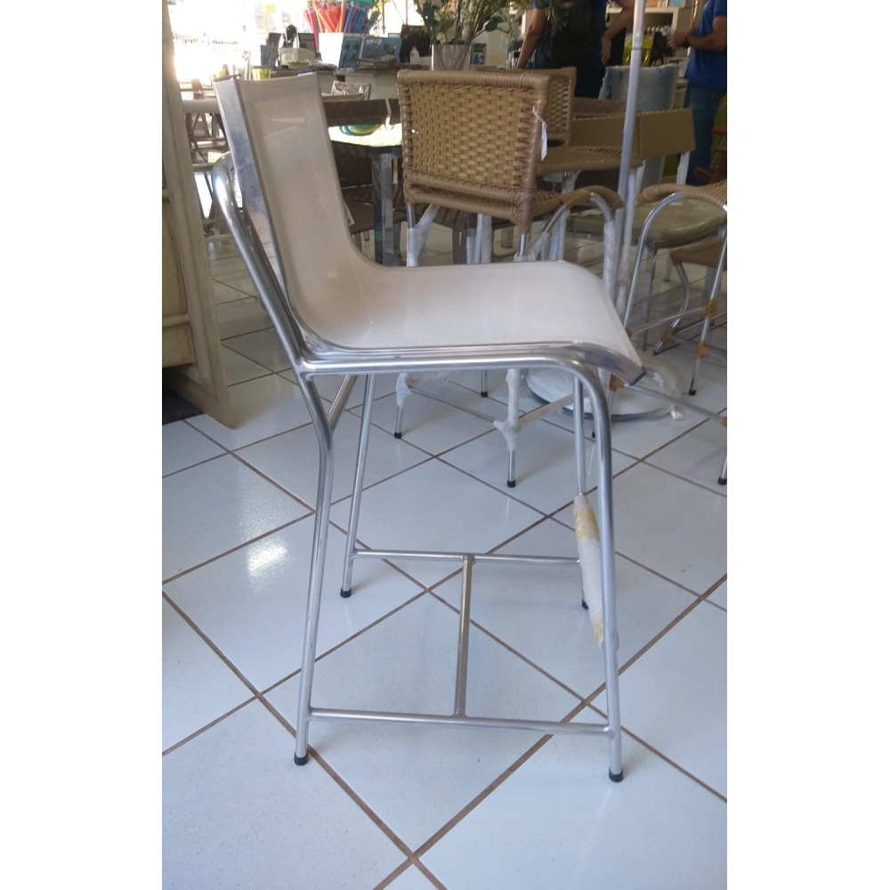 BRISA BANQUETA ALTA BALTICO ALUMINIO C/ TELA BRANCA