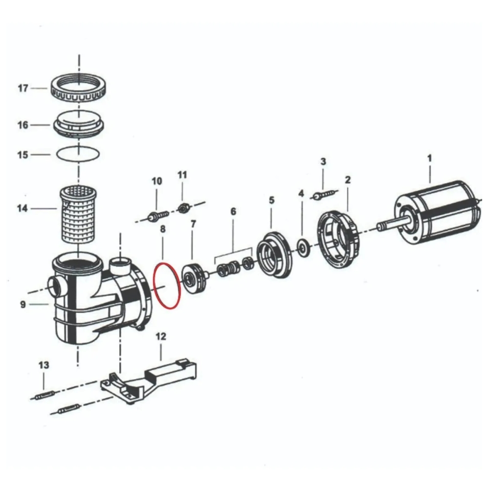 ANEL SECÇAO RETANGULAR BOMBA B JACUZZI