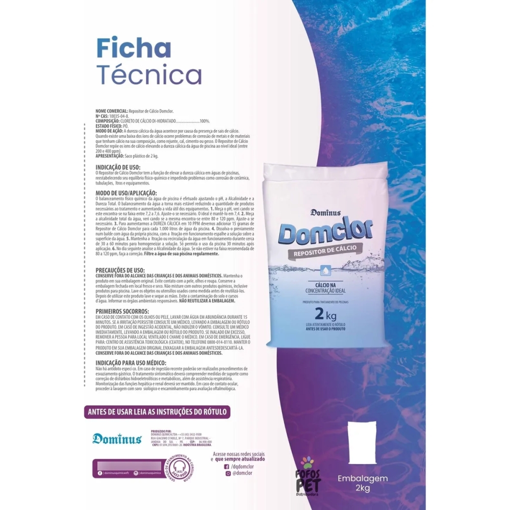 ELEVADOR DUREZA CALCICA DOMCLOR PCT 02KGS