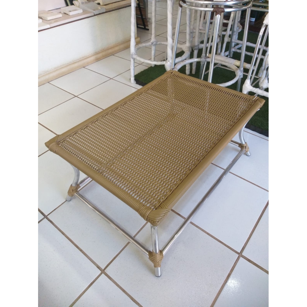 MESA CENTRO MALIBU 1T ALUMINIO C/ FIBRA SINTETICA BRISA