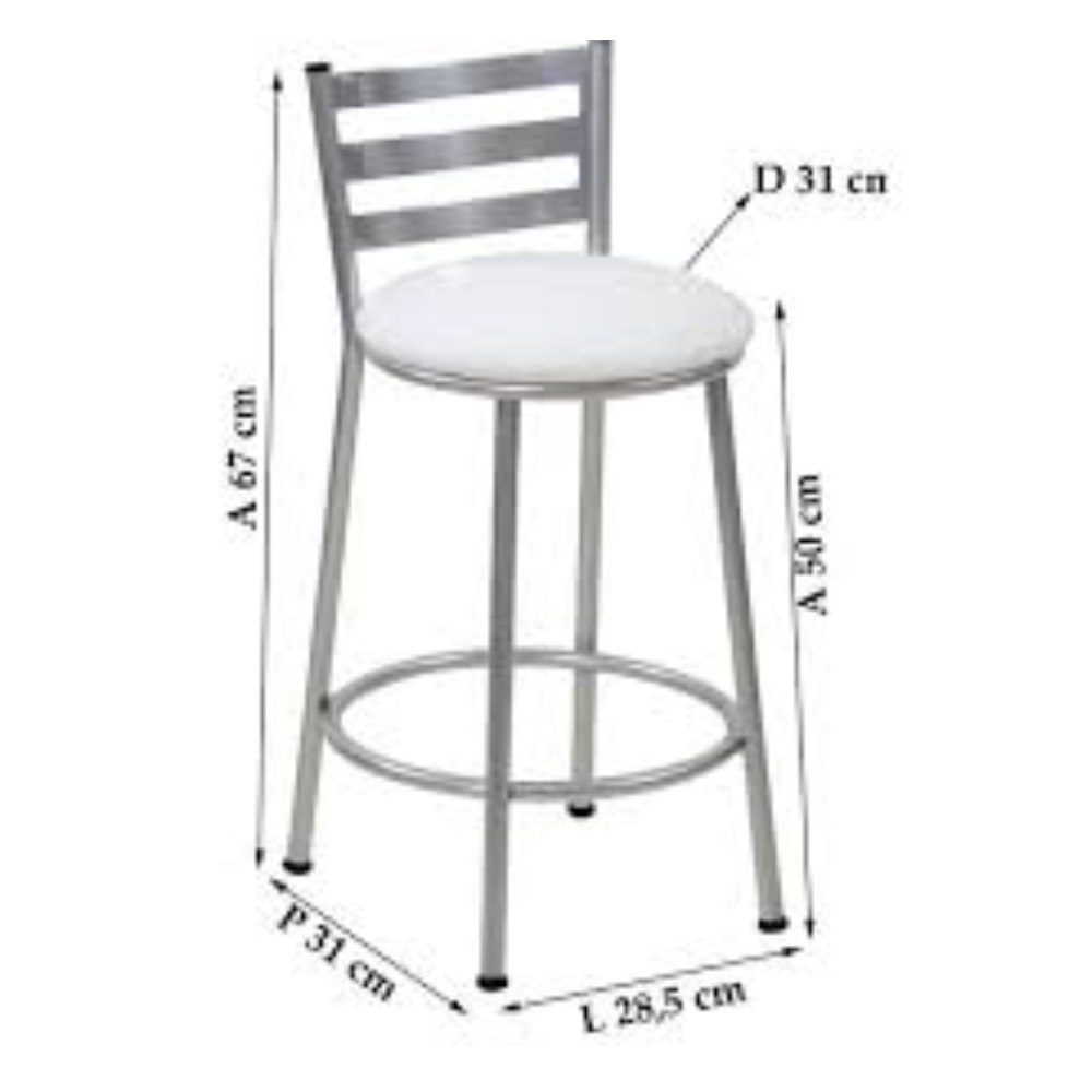 BANQUETA METALNEW 50CM MILLENIUM PINTADA