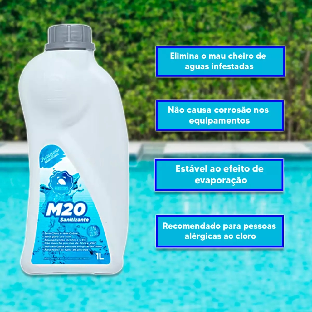 MARESIAS M20 1L SANIIZANTE ( SEM CLORO ) P/ PISCINAS E SPAS