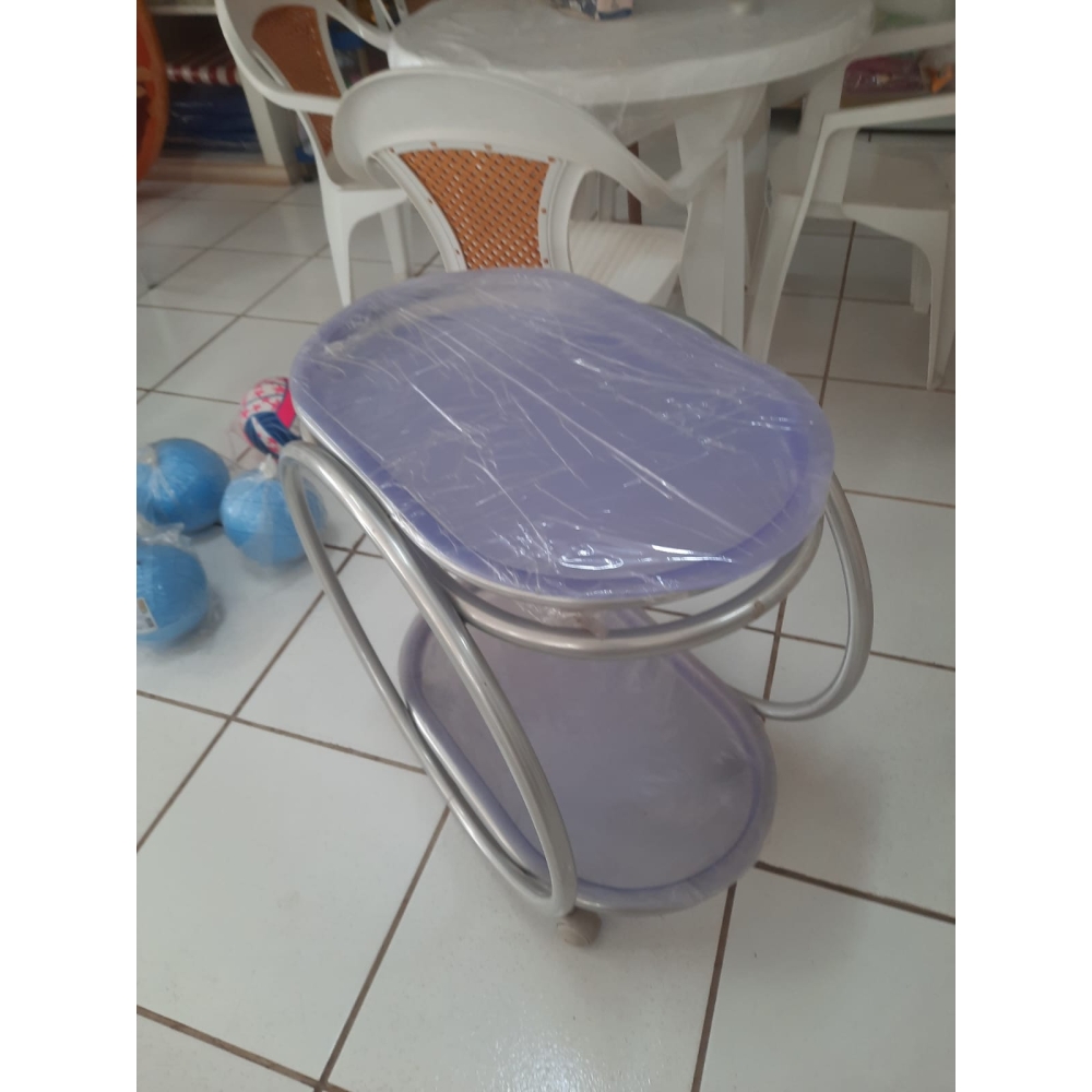 Carrinho Bar em Alumínio e Acrilato Azul DAF