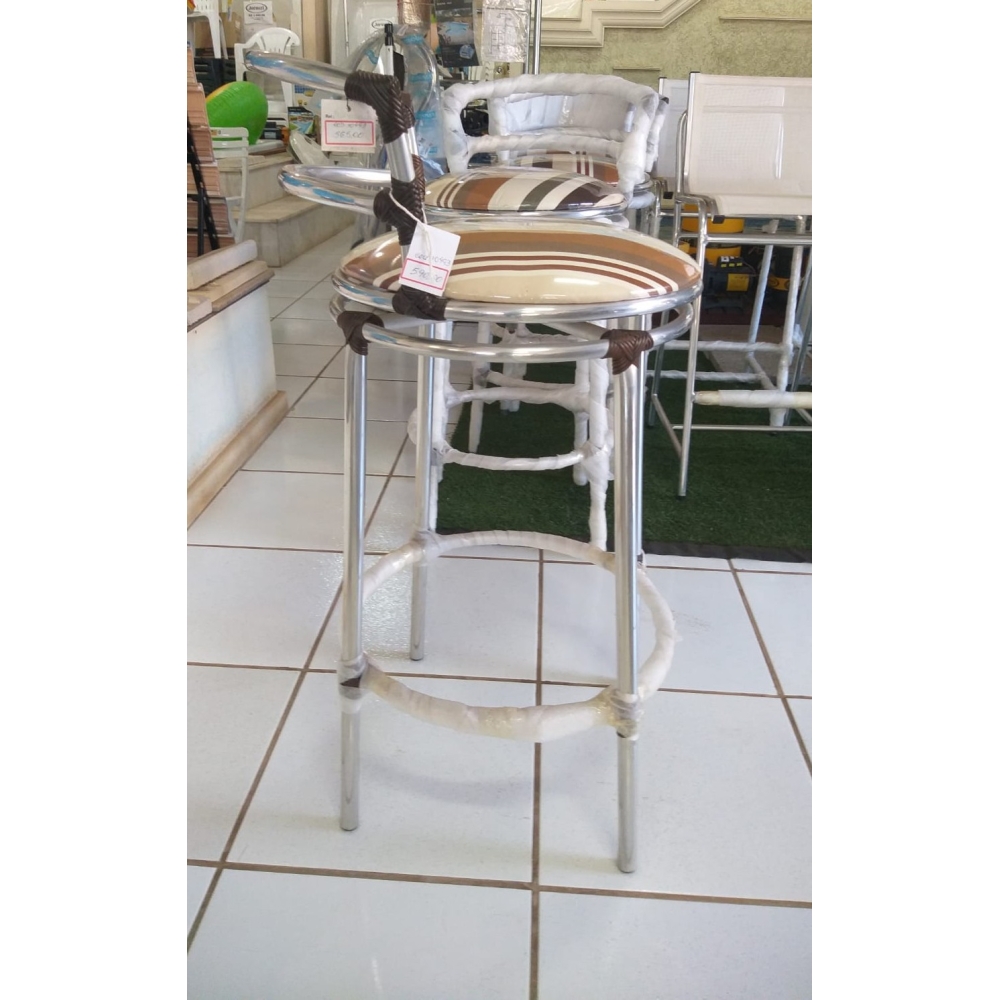 ARTMOVEIS BANQUETA ALTA 14C GIRATÓRIA ALUMINIO C/ ACQUA BLOCK