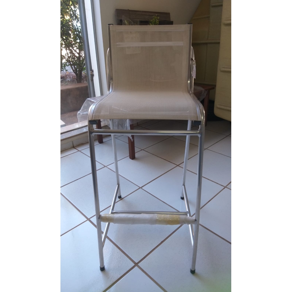 BRISA BANQUETA ALTA BALTICO ALUMINIO C/ TELA BRANCA